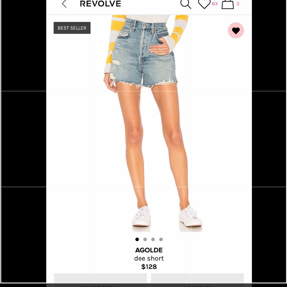 Agolde shorts denim jean cutoffs dee